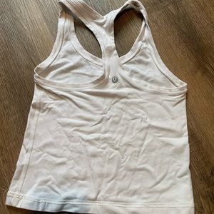 White Nulu Racerback cropped tank
